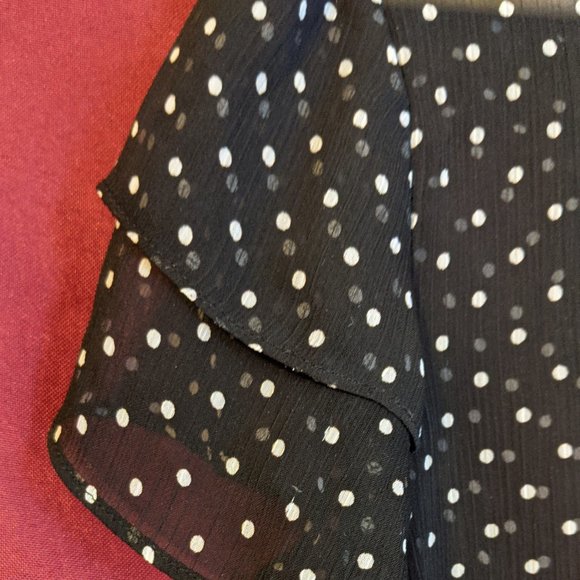 Banana Republic Polka Dot Ruffle Sheer Blouse - M - Picture 6 of 10
